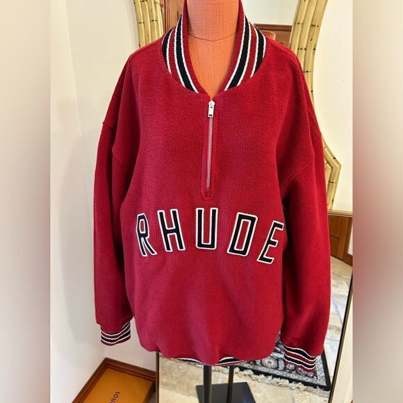 Men’s Rhude  quarter zip varsity sweatshirt, size XL - Picture 1 of 8